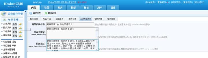 SEO优化选项设置